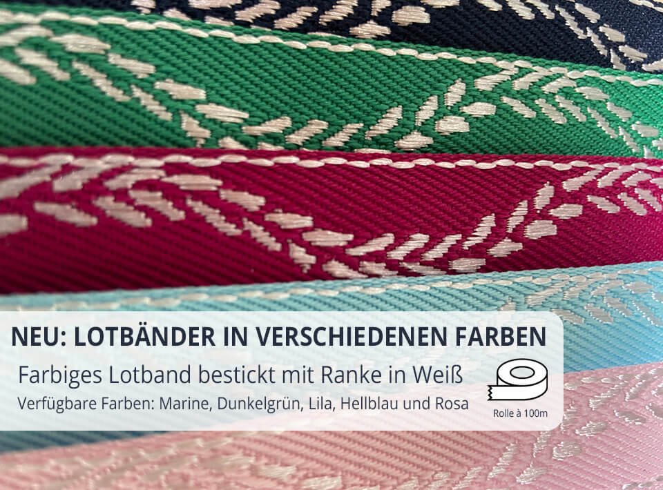Farbige Lotbänder mit Ranke