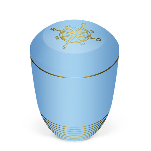 Seeurne, Atlantikblau, Gold Kompassdekor