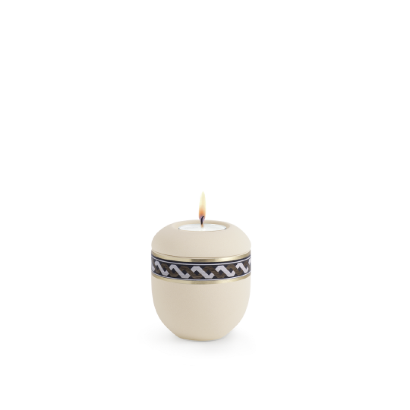 Edition Intarsia, Creme handbemalt, Wellen, Gedenklicht